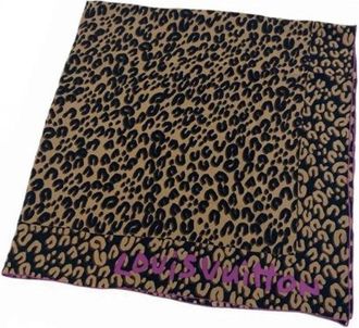Louis Vuitton Pre-owned Leopard Silk Scarf - Dames - Vintage Accessoires - Bruin - ONE Size - Vintage