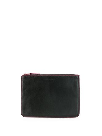 Comme Des Garçons contrast-trim leather wallet - Black