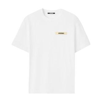 Jacquemus T-Shirts, male, White, Size: 2XL Le T-shirt Gros Grain