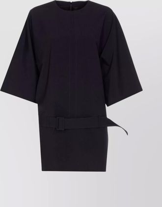 Maison Margiela virgin wool blend belted wide mini dress