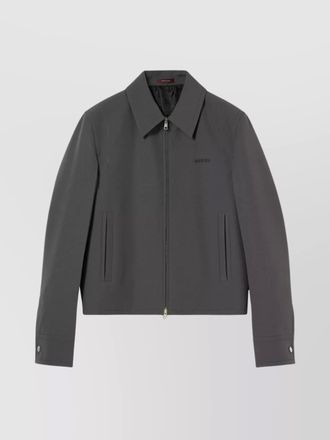 Gucci panama jacket with embroidery and long sleeves