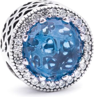 Pandora Radiant Hearts Charm - Sky-Blue Crystal & Clear CZ
