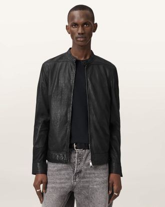 AllSaints Leather Colt Slim Fit Leather Jacket, Size: XXL