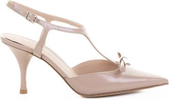 Roberto Festa Milano Geborstelde Leren Hakken met Strik in Poeder