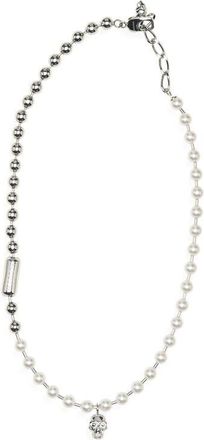 Alexander McQueen Mens Skull & Faux Pearl Pendant Necklace at Nordstrom