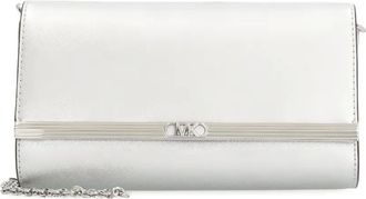 Michael Michael Kors Mona metallic clutch - Grijs