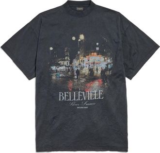Balenciaga (WMNS) Balenciaga Belleville T-shirt Black Faded 787349TRVP71041