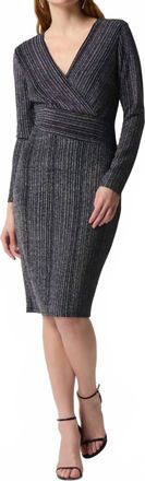 Joseph Ribkoff Wrap Dress In Black/silver