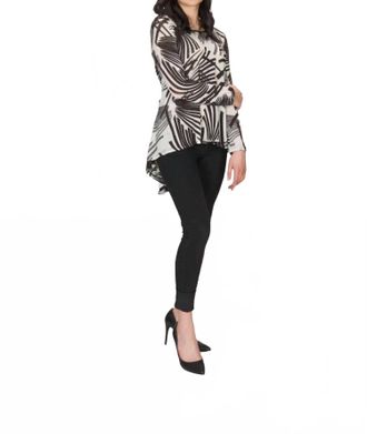 Papillon Printed Crossover Sweater In White/black