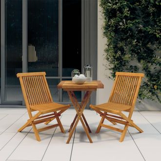 vidaXL Juego De Comedor Para Jard&iacute;n 3 Piezas Madera Maciza De Teca Vidaxl