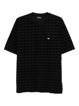 Emporio Armani T-shirt met monogram - Zwart