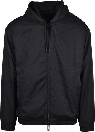 Emporio Armani Cotton Elastane Zip Sweatshirt - Black