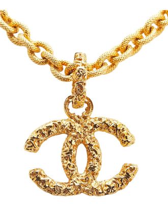 Chanel 1993 Lava Collection CC 24K Yellow Gold Pendant necklace
