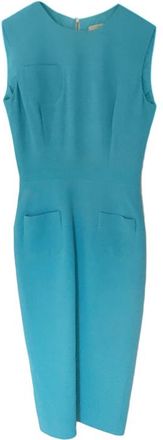 Victoria Beckham Blue Sleeveless Fitted Dress Size S