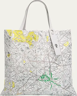 Bao Bao Issey Miyake Geometric Printed Map Tote Bag
