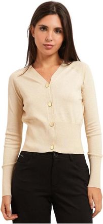 A|X Armani Exchange Cardigan con Bottoni Scollo a V - - Knitwear - Donna - Beige - L