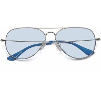 CADDIS Mabuhay | Reading Glasses in Chrome Light Blue at Nordstrom, Size +2.00