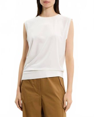 Theory Open Trim Muscle Tee In White