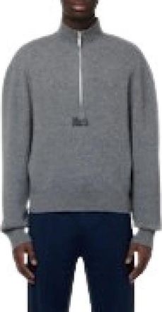 Rhude Quarter Zip Knit Top - Heren - Vesten met rits - Grijs - M - Katoen - Hoodies & sweatvesten