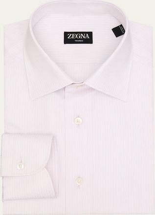 Ermenegildo Zegna Mens Micro-Stripe Trofeo Cotton Dress Shirt