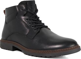 Dune London Mens Simpson - Leather Lace-Up Ankle Boots - Black - Size UK 11