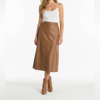 Vince Camuto Elegant Midi Skirt In Tan