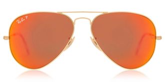Ray-Ban RB3025 Aviator Flash Lenses Polarized 112/4D Mens Sunglasses Gold Size 58