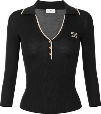 Elisabetta Franchi Dames, Truien, Zwart, Maat: XL Wol