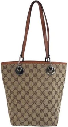 Gucci Pre-owned Tote Bags, female, Beige, Size: ONE SIZE Pre-owned Canvas gucci-bags
