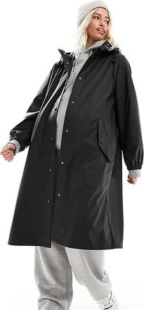 Asos Maternity ASOS DESIGN Maternity - Cappotto antipioggia gommato nero