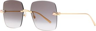 Cartier Cartier Trinity Rimless Square-frame Sunglasses - Gold - One Size