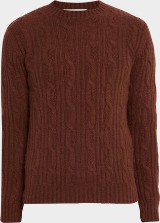 Neiman Marcus Men & apos;s Cashmere Cable Knit Crewneck Sweater
