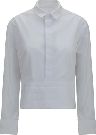 sacai Camicia in Popeline di Cotone con Cintura - - Blouses & Shirts - Donna - Bianco - M