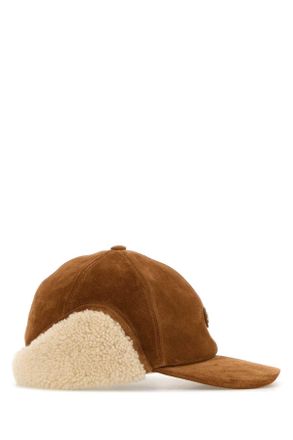 Valentino Garavani Mens Caramel Suede Baseball Cap Copperbrownburrotobaccoantiquebrass Cappelli Hat