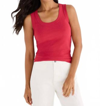 Nic+Zoe Womens Perfect Scoop Tank Top In True Red