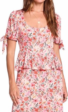 Saltwater Luxe Floral Button Up Sweetheart Top In Multi