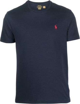 Polo Ralph Lauren Navy Geborduurd Logo Katoenen T-shirt - Heren - T-shirts - Zwart - M - Katoen - Tops