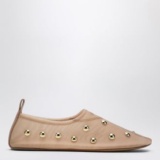 Chlo&eacute; Ballerine Rita Blushy Beige in rete trasparente