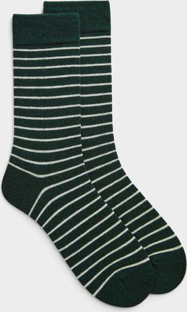 Le 31 Mens Striped merino wool-blend socks