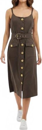 L'agence Ida Button Front Tank Dress In Brown