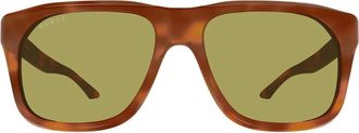 Gucci Square Frame Zonnebrillen - unisex - Zonnebrillen - Bruin - 55 MM - Accessoires