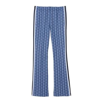 Lacoste Wide Trousers, female, Blue, XS, Flared Monogram Joggers