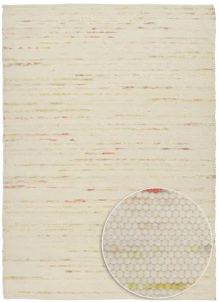 THEKO Alfombra tejida a mano en lana virgen - pastel 70x140 cm