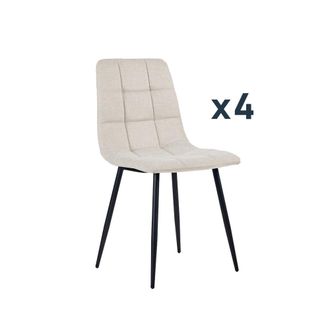 Klast Packs 4 sillas tela beige 43 cm x 88 cm cm