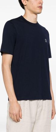 Brunello Cucinelli Mens Logo-Print Cotton T-Shirt Ss26 M