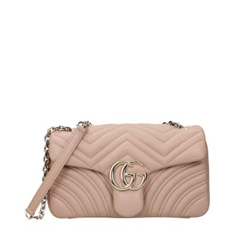 Gucci Marmont Borse a Spalla Donnas Pelle Beige/Rosa
