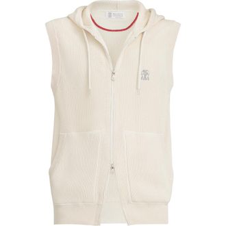 Brunello Cucinelli Cotton knit vest in White at Nordstrom, Size Xx-Large Eu