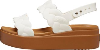 Crocs Brooklyn Low Wedges Platform Sandals Chalk Woven 209977-0WV Womens