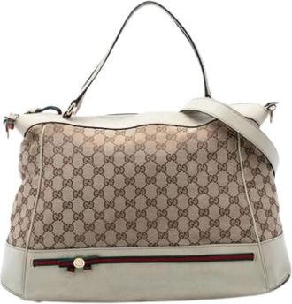Gucci Pre-owned Mayfair Satchel - Dames - Vintage Handtas - Beige - ONE Size - Leer - Vintage