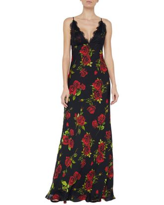 L'agence Lagence Susanna Lace Silk Slip Dress